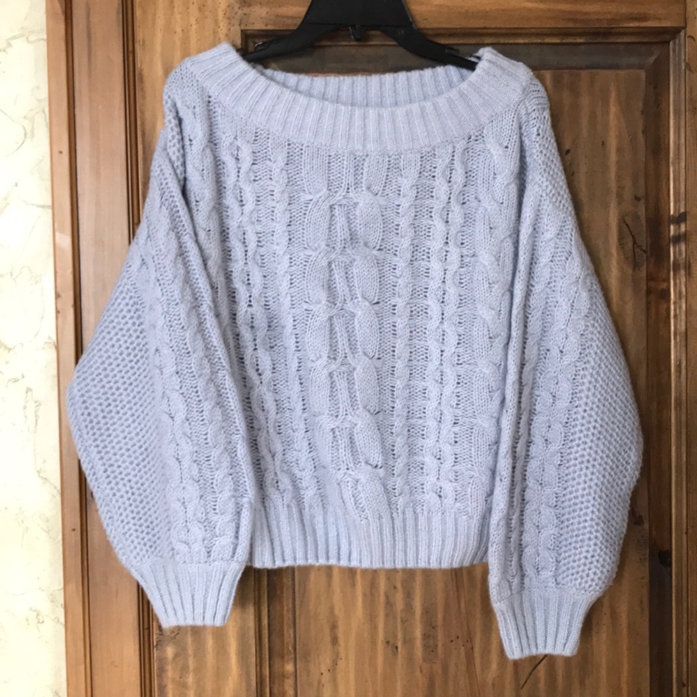 Military Hippie periwinkle blue sweater